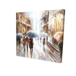 Abstract passersby in the city - 12x12 Print on canvas