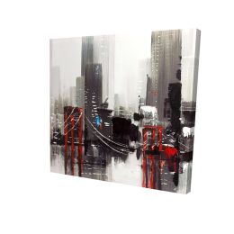 Abstract gray city with a bridge - 12x12 Print on canvas