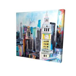 Colorful cityscape of manhattan - 12x12 Print on canvas