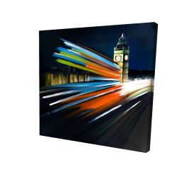 London bus with long exposure - 12x12 Print on canvas