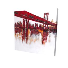 Red bridge - 12x12 Print on canvas