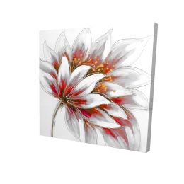 Red flower with gold center - 12x12 Print on canvas