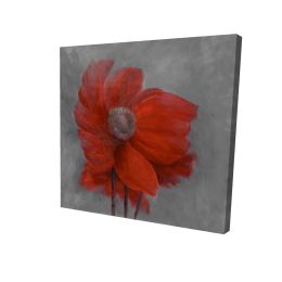 Red flower in the wind - 12x12 Print on canvas