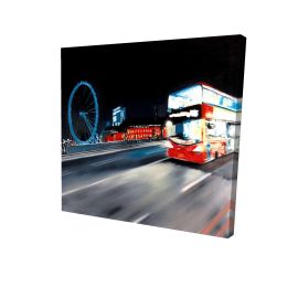 Bus travel by night - 12x12 Print on canvas