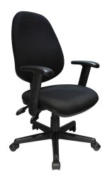 Office Chair with soft pad custion;  and 2d armrest ;  tilt function max degree is 135 Â°;  300LBS;  Black