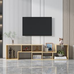 Double L-Shaped Oak TV Stand; Display Shelf ; Bookcase for Home Furniture; OAK