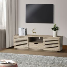 Hesperia TV Stand with Storage and Two Slatted Sliding Doors for TVs up to 65&quot;