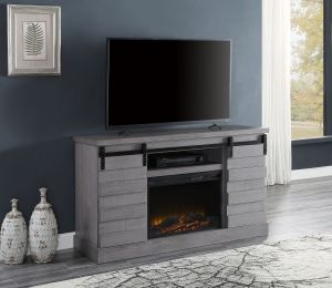 Amrita TV Stand w/Fireplace; Gray Oak 91616
