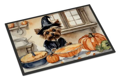 NEW Yorkie Fall Kitchen Pumpkins Doormat Front Door Mat Indoor Outdoor Rugs for Entryway, Non Slip Washable Low Pile, 18H X 27W