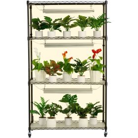 VEVOR Plant Stand with Grow Light, 4 Tier Plant Shelf with 90W Grow Light for Indoor Plants