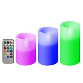 3Pcs Flameless Votive Candles - Wireless LED Flickering w/ Remote Control Timer (Battery Operated)