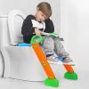 Potty Training Toilet Seat w/ Steps Stool Ladder For Children Baby Foldable Splash Guard Toilet Trainer