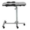 Five-Wheel Home Use Multifunctional Lifting Removable Computer Desk Black & Silver XH