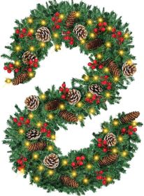 12FT Christmas Garland With Assorted Decor - Build Wreaths Or Lay Flat, Festive Must - Have (Option: 12ft)