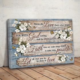 1 Piece Wood Frame Canvas Painting, Christian Bible Verses Country Inspirational Bible Verses Flower Picture Wall Art Print For Home Decor, Livin (Option: 12X8inch)