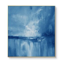 Blue Art Hand  Abstract Oil Painting On Canvas Modern  Pictures For Living Room Hotel Wall Home Decoration No Framed (size: 60x60cm)