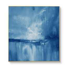 Blue Art Hand  Abstract Oil Painting On Canvas Modern  Pictures For Living Room Hotel Wall Home Decoration No Framed (size: 100x100cm)