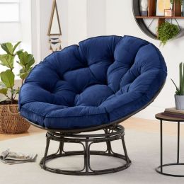 Contemporary;  Living Room Chair 46 inches wide;  upholstered (Color: Blue)