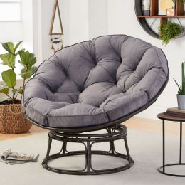Contemporary;  Living Room Chair 46 inches wide;  upholstered (Color: Charcoal Gray)