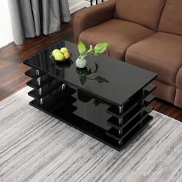 LED Mobile Coffee Table (Color: as Pic)