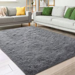 Area Rugs for Living Room; 8x10 Large Area Rug Soft Fluffy Rugs for Bedroom Kids Room Home Decor Carpet (Color: Light Gray)