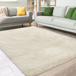 Area Rugs for Living Room; 8x10 Large Area Rug Soft Fluffy Rugs for Bedroom Kids Room Home Decor Carpet (Color: Light Yellow)