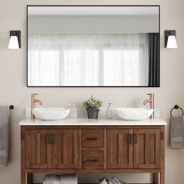 Modern Full-length Bathroom/Vanity Mirror (Color: Black)